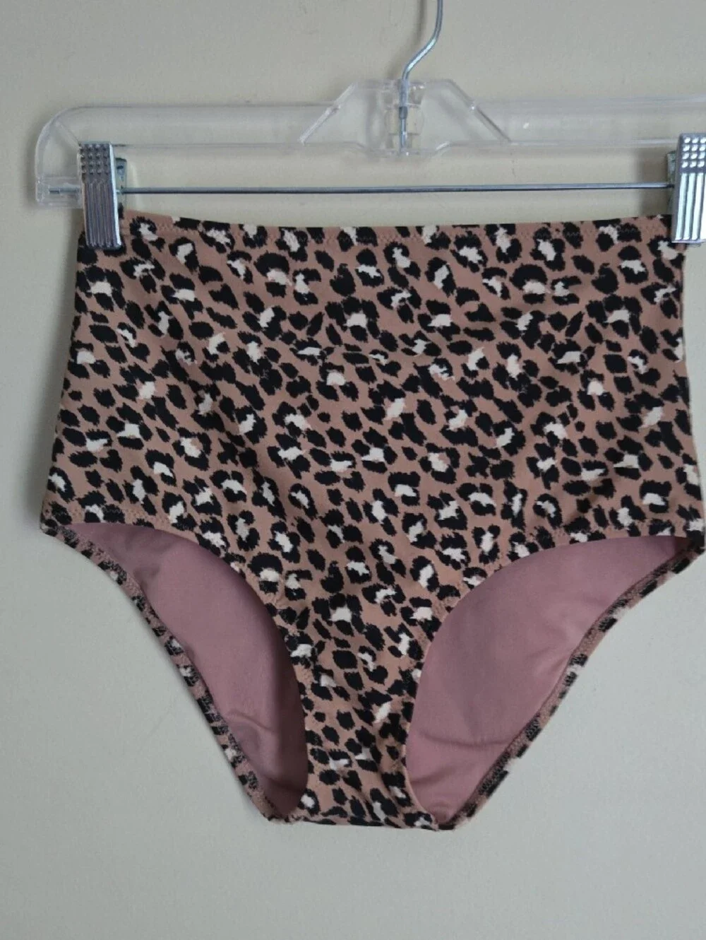 aerie Leopard Print High Waist Bikini Bottoms - tan, black, white